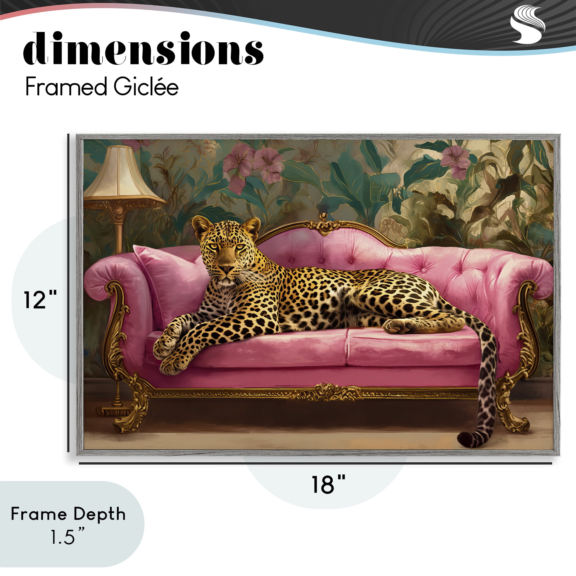 Stupell Industries Exotic Lounging Leopard Gray Framed Giclee Art, design by Tina LeCour