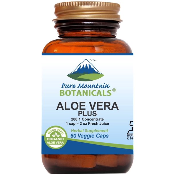 Aloe Vera Plus Capsules. 2001 Extract. Kosher Organic Dried Aloe Vera
