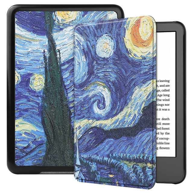 Funda protectora para Amazon Kindle 2022 cubierta de libro impermeable de Kuymtek cuero PU duro PC pintada reemplazo de Sueño automático