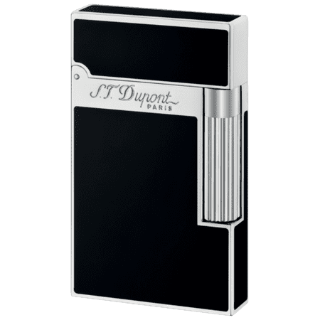 - ST Dupont Ligne 2 Palladium Finish Black Natural Lacquer lighter ST016296