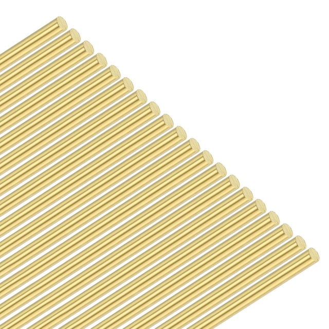 20-Pack Brass Rod, 2mmx200mm H65 Solid Round Rods for Knife Handle Pins Material Making Supplies/Shaft Crafts/Model DIY, Lathe Rivet Dowel Stock Tube