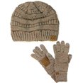 thumbnail image 1 of Colorful Confetti Cable Knit Beanie and Anti-Slip Touchscreen Gloves Set, 1 of 3