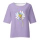 thumbnail image 4 of Fiudx Liquidación de Ahorros de Verano Blusa Holgada con Estampado de Manga 3/4 para Mujer, Estilo Informal, con Estampado de Alzheimers, 4 of 4