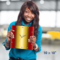 thumbnail image 5 of 3drose, Red N Gold, 10x10 Wall Clock, 5 of 9