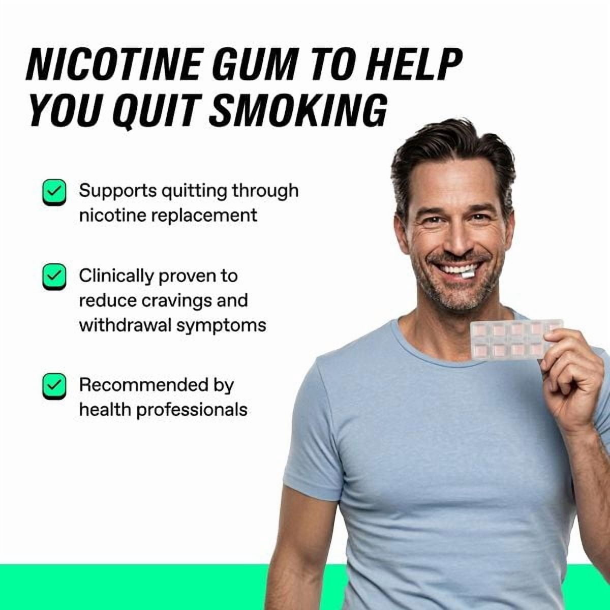 LUCY Nicotine Gum, Stop Smoking Aid and Withdrawal Support, Fruit Flavor, 4mg 100ct pack