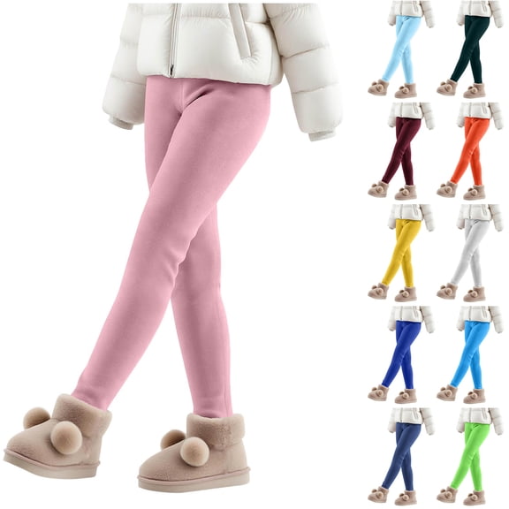 Girls Winter Leggings Kids Thick Warm Fleece Lined Legging Pants Elastic Waist Thermal Tights Royal Blue 110