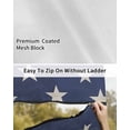 thumbnail image 6 of 4th of July RV Awning Sun Shade Screen 9'X7' Patriotic Stars Red White and Blue Mesh Sunscreen American Flag Stripes Beige Awning Shade Screen with Zipper Completed Kits for RV Motorhome Camper, 6 of 7