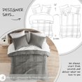 thumbnail image 4 of Comfort Spaces Grey King Size Comforter Set - 3 Pieces Pintuck Pleated Bedding Sets, All Season Lightweight, Extra Softness Pre-Washed Microfiber Bed Set, Shams, 4 of 5