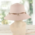 thumbnail image 3 of Women Sun Hat Solid Color Sea Shell Decor Braided String Flat Top Sunscreen Round Decorative Beach Hat Clothes Accessory, 3 of 7