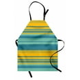 thumbnail image 1 of Yellow and Blue Apron Horizontal Abstract Color Stripes Lines Simplistic Modern Art Print, Unisex Kitchen Bib Apron with Adjustable Neck for Cooking Baking Gardening, Teal Turquoise, by Ambesonne, 1 of 3
