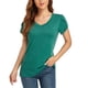 thumbnail image 1 of Hukapapa Camiseta de manga corta con cuello en V sólido Top de verano para mujer de manga corta,,xl,, 1 of 5