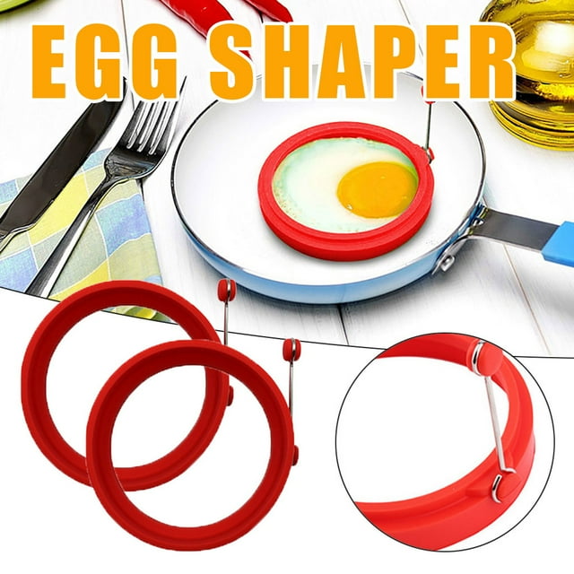Dvkptbk Egg Separators Silicone Round Rings Pancake Ring Handles Nonstick Frieds Frying Kitchen Gadgets on Clearance