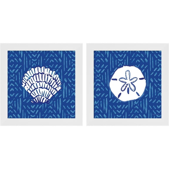 Great Art Now Salty Waves B by Mercedes Lopez Charro, 2 Piece Framed Art Set Each 14"W x 14"H