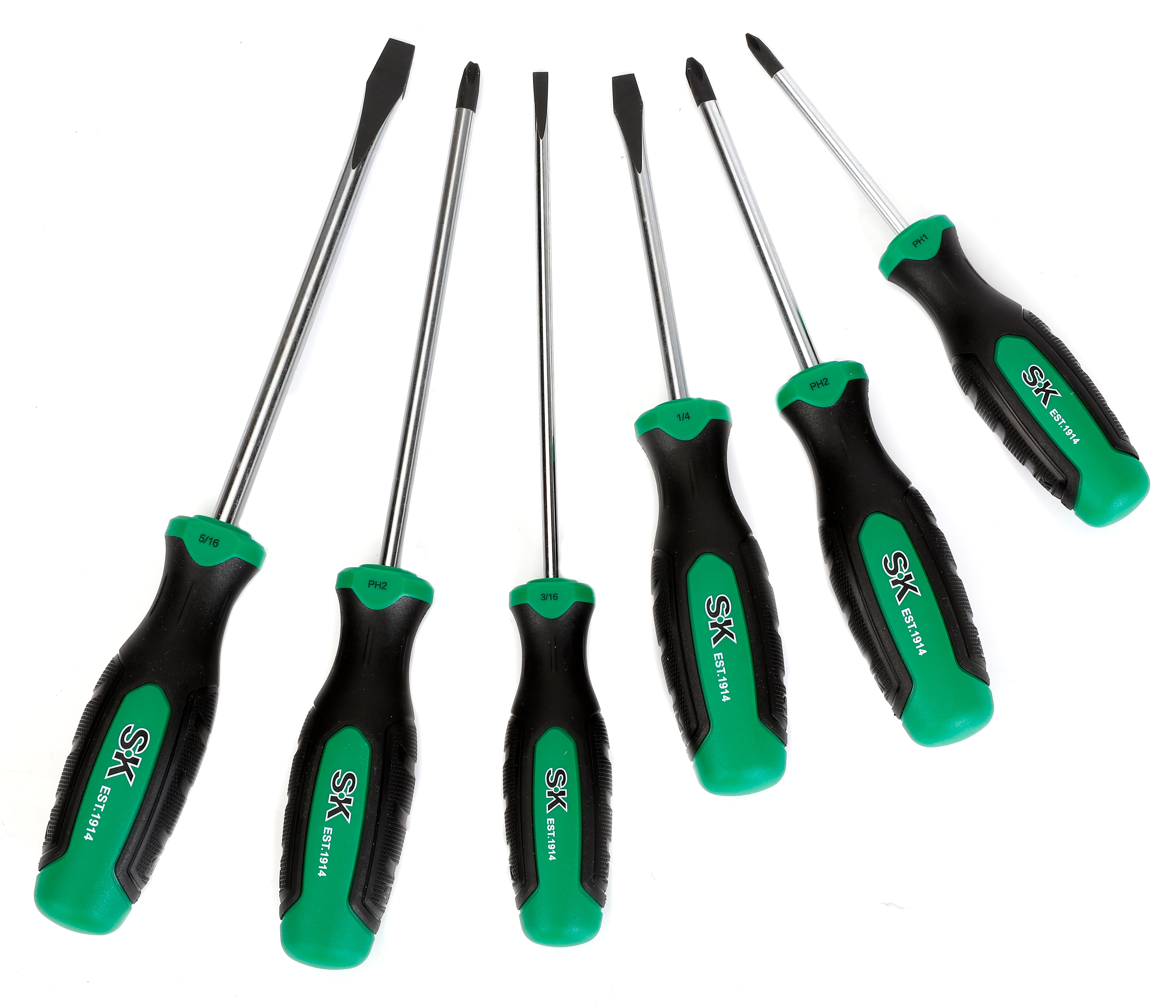 SK Hand Tools SK01373 6pc Pro Grip Screwdriver Set