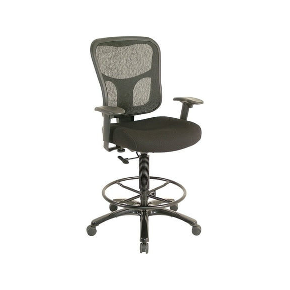 Tempur-Pedic Mesh Back Fabric Drafting Stool Black (TP8200-BLACK)