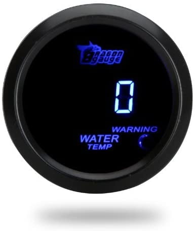 Black WOVELOT 52mm 2.0 LCD 40~120 Celsius Degree Auto Car Digital Water Temperature Meter Gauge with Warning Sensor Light 