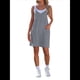 thumbnail image 1 of Vestido de Verano para Mujer 2025, Minivestido Informal Sin Mangas con Tirantes Finos y Bolsillos Gris XL, 1 of 8