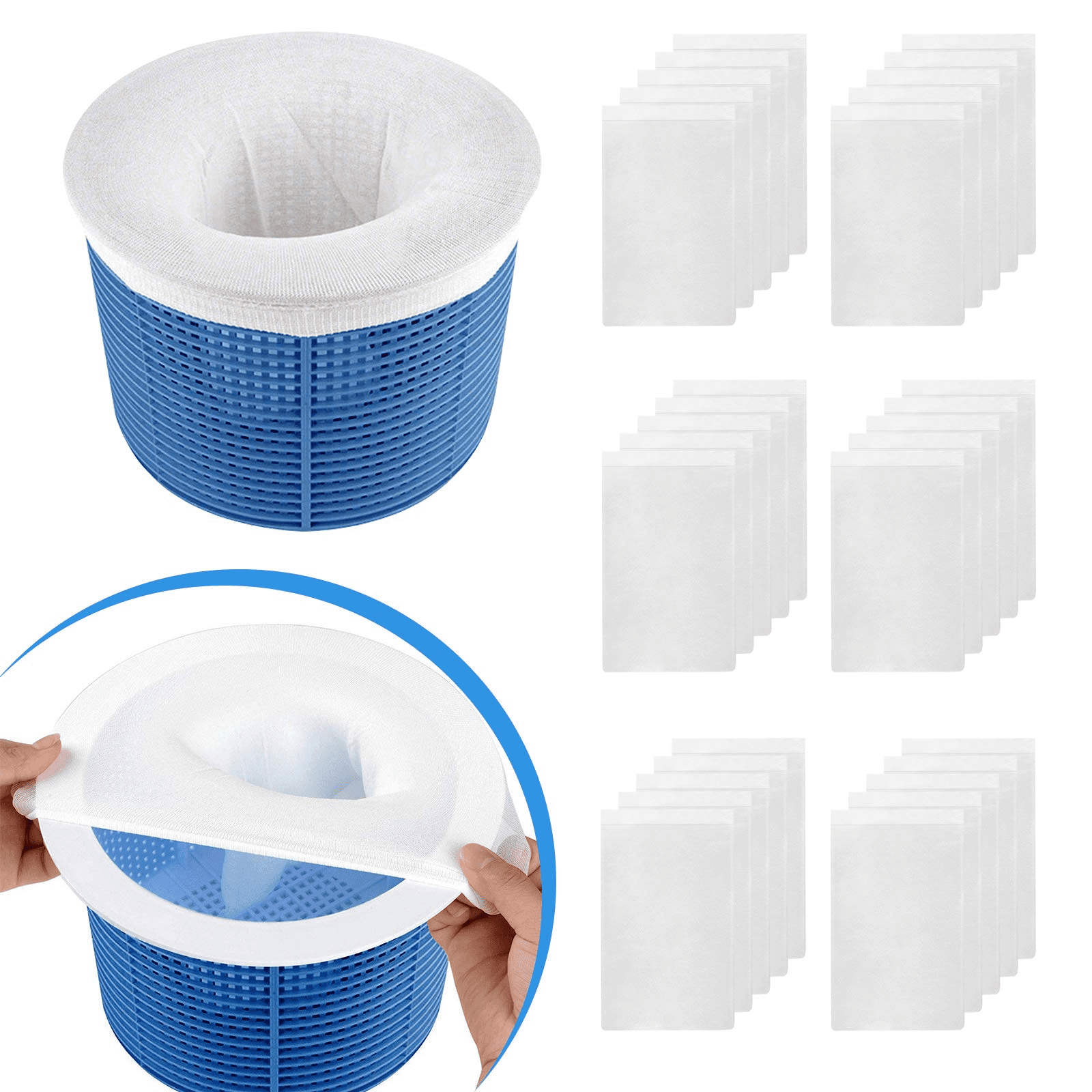Skimmers Cleans Debris and Leaves for In-Ground and Above Ground Pools XtremepowerUS 30-Pack of Pool Skimmer Socks,tra Fine Mesh Filter Sock Net for Skimmer Baskets 