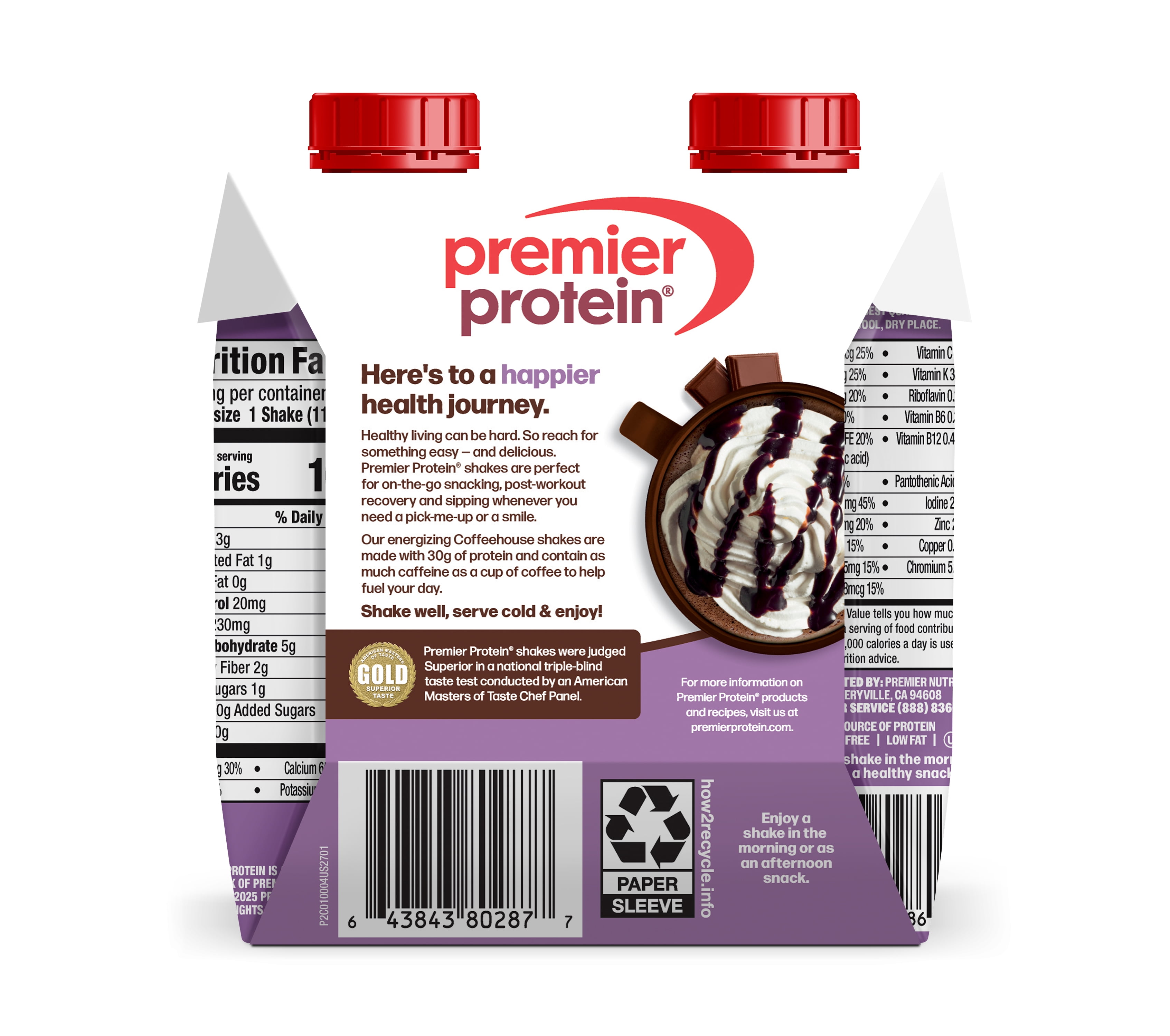 Premier Protein Shake, Coffeehouse Mocha, 30g Protein, 11 Fl Oz, 4 Ct