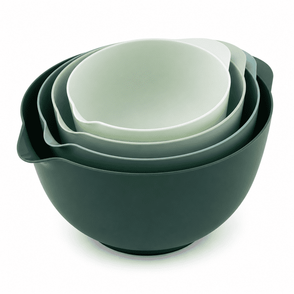 4-Piece Nesting Plastic Mixing Bowl Set with Pour Spout, 1.7/2.5/3.5/4.5 Quart Sizes