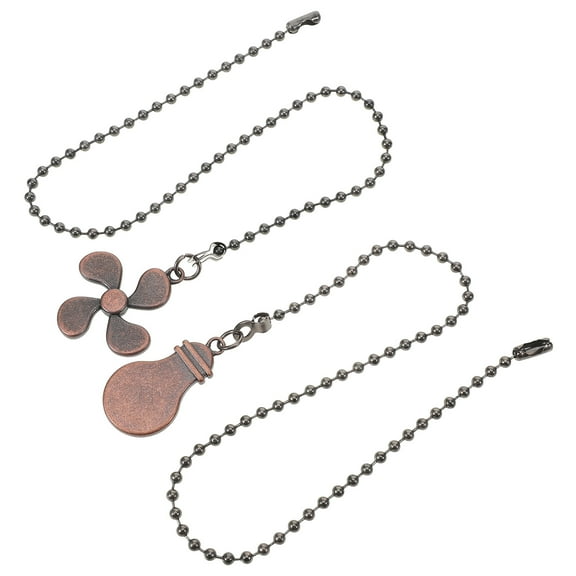 Masteelf Ceiling Fan Pull Chain Extension with Dark Brown Iron Chains for Decorative Home Lighting Accessories 2pcs