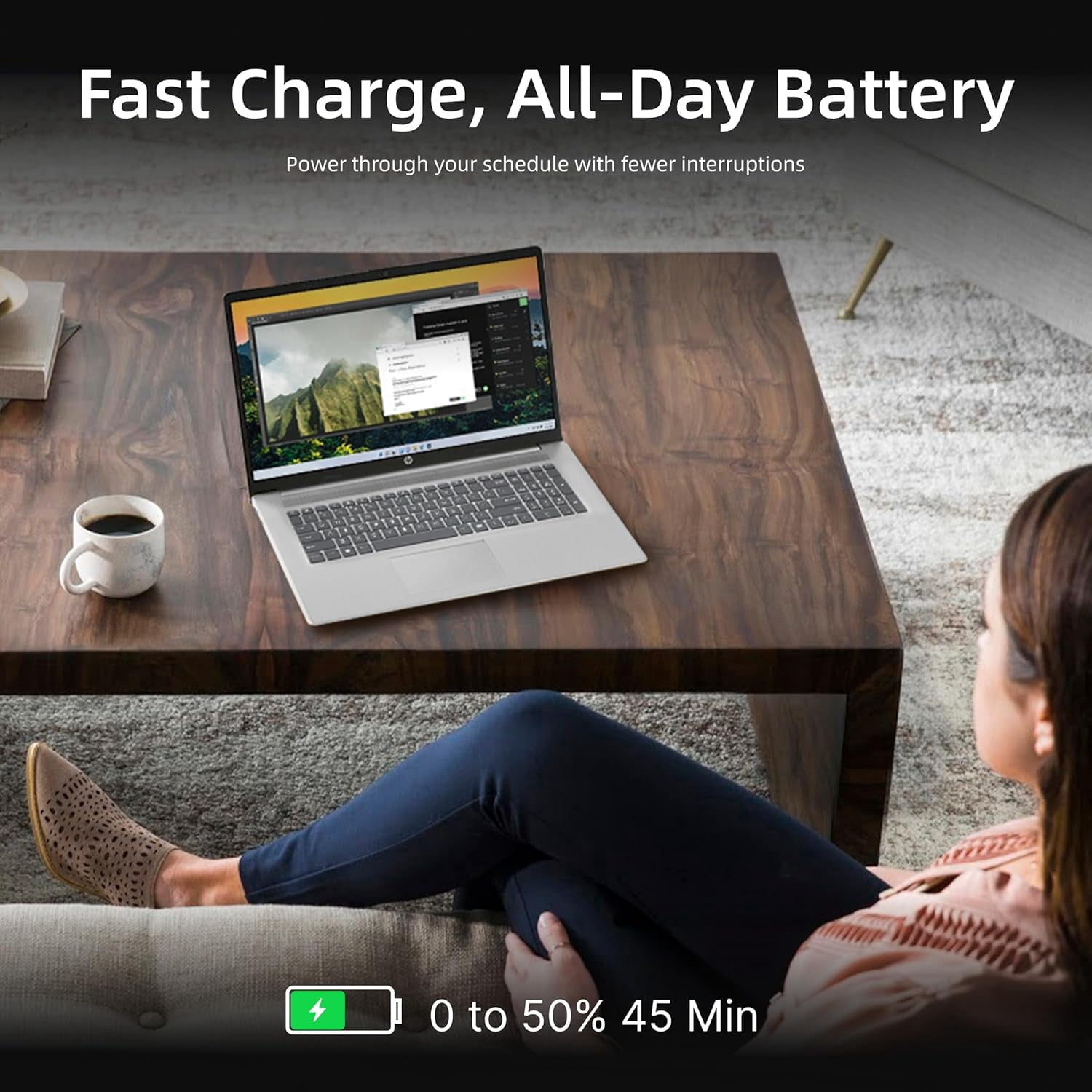HP 17.3" HD+ Touchscreen Laptop, Intel Core Ultra 7 255U,8GB DDR5, 256GB SSD, Backlit Keyboard, Windows 11 Home, w/RECOLX AI Voice Recorder