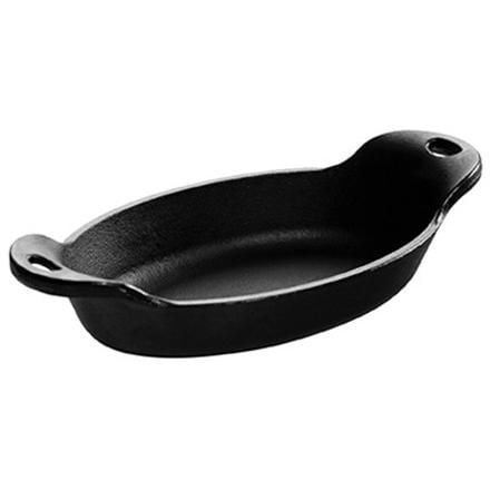 Lodge 9 Ounce Cast Iron Oval Mini Server, HMSOV, Heat Treated &