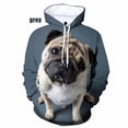 thumbnail image 3 of Sudadera con capucha con estampado 3D de perro PUG para hombre, sudadera con capucha divertida para niño, ropa de calle, sudaderas para hombres, 3 of 4