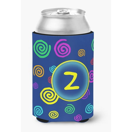 

Letter Z Initial Monogram - Blue Swirls Can or Bottle Beverage Insulator Hugger
