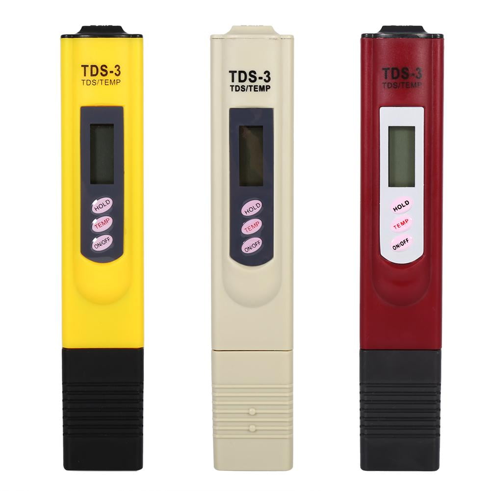 Giallo 0-9990 Ppm Temp Portable Digital LCD Test di qualità dellAcqua Pen Purity Filter Tds Meter Tester per Lindustria Dellacquacoltura/Ospedali/Piscine Tester di qualità dellAcqua 