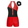 thumbnail image 2 of TTAO Kids Girls Sparkly Gymnastics Leotard Ballet Dance Unitard with Shorts and Hair Band Set Red 14, 2 of 7