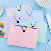 Vobzolite 4 Pack File Folders Letter Size Buckle Design Classified File Folders Documents A4 File Folders - 8 Pockets Plastic File Dividers for Home Office