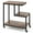 Rustic Brown + Black, variant on Resenkos 3-Tier G-Shaped Rolling Side Table with Open Shelves, Gray Finish