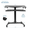 thumbnail image 2 of VIVO Black Pneumatic 36" Mobile Height Adjustable Two Platform Standing Desk, 2 of 8
