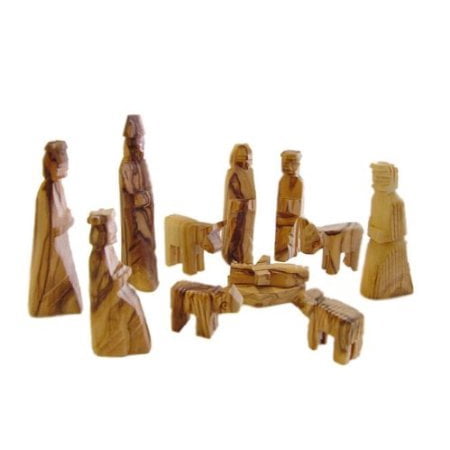 Olive Wood Children's Nativity Set (12 Pieces Set) (3 Inches)