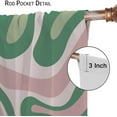 thumbnail image 6 of Boho Pink Green Curtains, Abstract Groovy Spiral Swirl Modern Waves Aesthetic Cute1970s Retro Print Window Drapes for Living Room Kids Bedroom 52x84in, 6 of 6