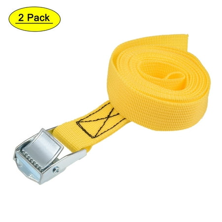 

Uxcell 0.61ft Cam Buckle Tie Down Lashing Strap Up to 176.37lbs Polypropylene Yellow 2 pack