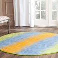 thumbnail image 2 of Safavieh Montauk Tapis Rond 4 Pieds en Coton Tissé à la Main Vert et Or, 2 of 3