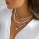 thumbnail image 3 of Collar de perlas barrocas con cadena de clavícula creativa, 3 of 5