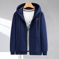 thumbnail image 4 of Men's Thickened and Fleece-Lined Hooded Jacket Zipper Hoodie with Pocket, 4 of 7