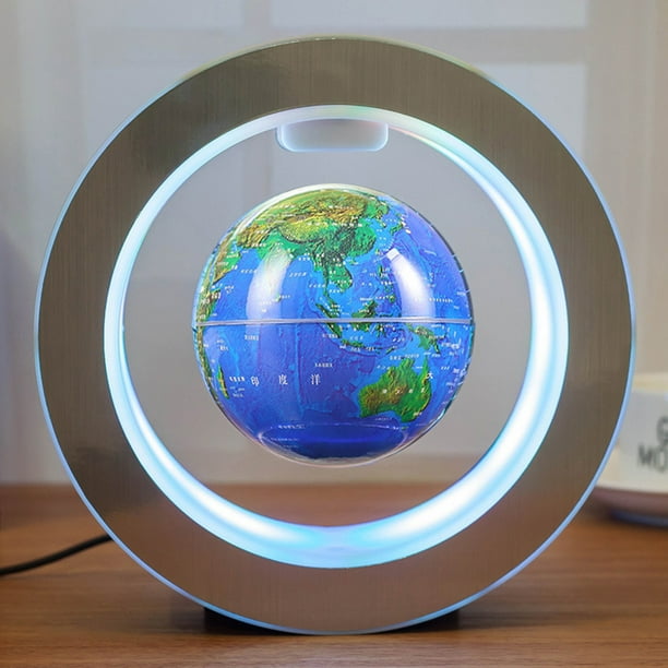 Er deprimeret hule kredit Happyline" Magnetic Levitation Floating Globe World Map Circular Frame with  Colorful LED for Home Office Desk Decoration 4 inch Blue - Walmart.com