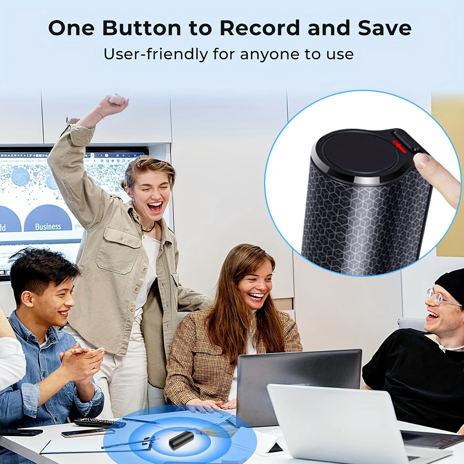 128G AI Noise Reduction Voice Recorder, 35 Days Continuous Recording, 3500mAh Battery, Voice Activated Audio Recorder for Meetings, Interviews, Lectures