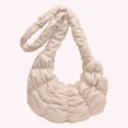 thumbnail image 3 of Bolso Mano Acolchado Hobo Media Color Sólido Con Nube Fruncida para Mujer, 3 of 9