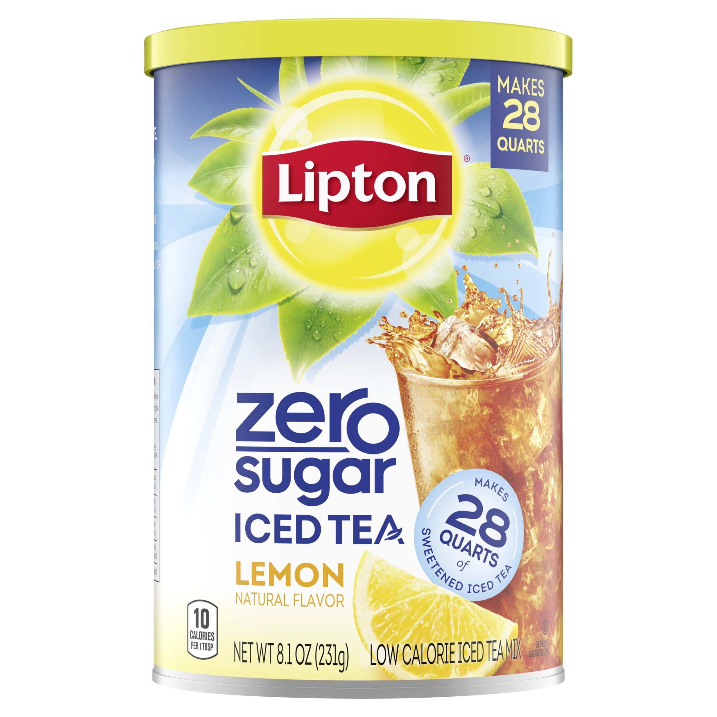 Lipton Zero Sugar Iced Tea Mix Black Tea , Lemon, Caffeinated, 28 Quarts