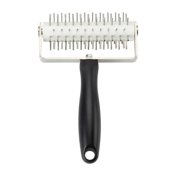 Rodillo para amasar pizza con ruedas de acero inoxidable | Accesorios para pizzas de cocina comercial | Evita burbujas de aire en la masa | Incluye 1 perforador de pizza