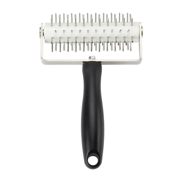Rodillo para amasar pizza con ruedas de acero inoxidable | Accesorios para pizzas de cocina comercial | Evita burbujas de aire en la masa | Incluye 1 perforador de pizza