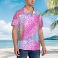 thumbnail image 5 of Xecao Fun Rainbow Pink print Hawaiian shirt - a stylish short-sleeve button-down for men, perfect for casual beach and tropical outings., 5 of 9