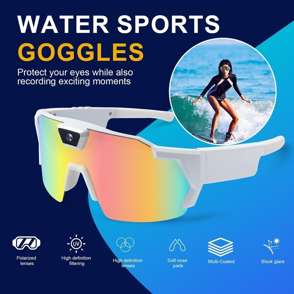 Glasses 4K Baseball Sunglasses with Camera, 2026 Upgrade Smart Camera Glasse for Men Women Sunglasses with Cameras