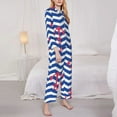 thumbnail image 4 of Bingfone Womens Pajama Sets Nautical Anchors Print,Long Sleeve Loungewear Pajamas Set-Large, 4 of 9