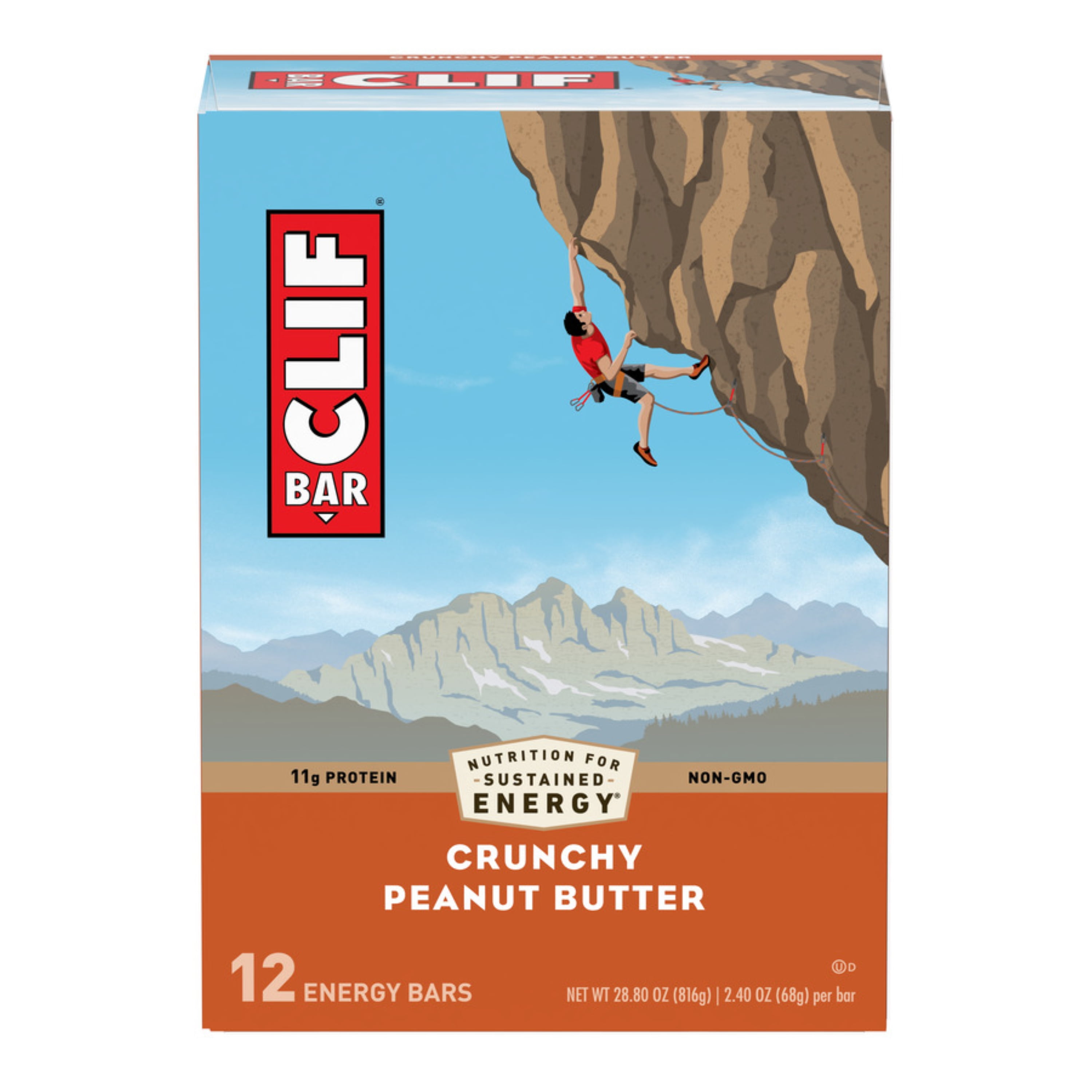 Clif Bar Crunchy Peanut Butter Energy Bars Box of 12 